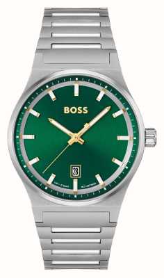 BOSS Candor (41mm) mostrador verde / pulseira de aço inoxidável 1514079
