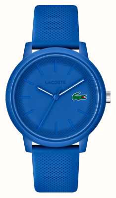 Lacoste Mostrador azul masculino de 12,12 (42 mm) / pulseira de silicone azul 2011279