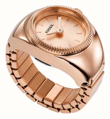 Fossil Relógio com anel (15 mm) mostrador em ouro rosa / pulseira em aço inoxidável em tom de ouro rosa ES5247