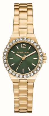 Michael Kors Lennox (30mm) mostrador verde / pulseira de aço inoxidável dourado MK7395