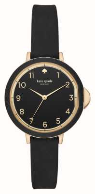 Kate Spade Park row (34 mm) mostrador preto / pulseira de silicone preta KSW1352