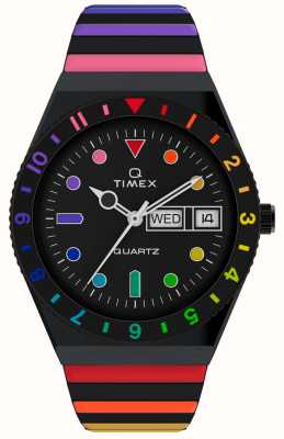 Timex Relógio com banda de expansão de aço inoxidável Q timex rainbow 36 mm TW2V65900