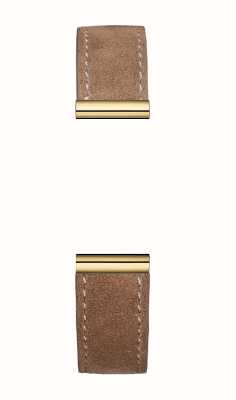 Herbelin Pulseira de relógio intercambiável Antarès - couro camurça marrom / aço pvd dourado - somente pulseira BRAC17048P117