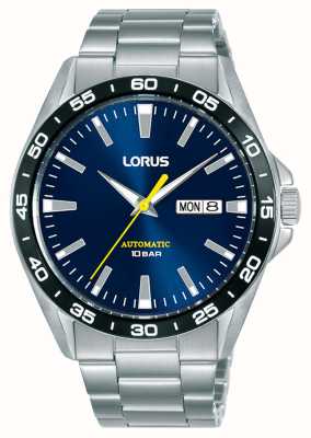 Lorus Mostrador esportivo automático dia/data 100 m (42 mm) azul sunray / aço inoxidável RL479AX9