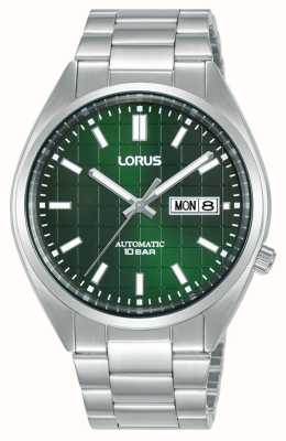 Lorus Mostrador esportivo automático dia/data 100 m (41 mm) verde sunray / aço inoxidável RL495AX9