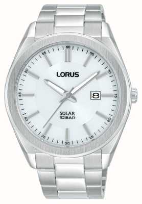 Lorus Mostrador solar esportivo de 100 m (42,5 mm) branco sunray / aço inoxidável RX355AX9