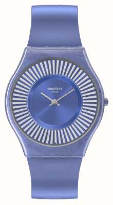 Swatch Mostrador azul Metro Deco (34 mm) / pulseira de silicone azul SS08N110