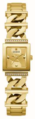 Guess Relógio feminino runaway (20,8 mm) com mostrador dourado e pulseira em aço inoxidável dourado GW0603L2