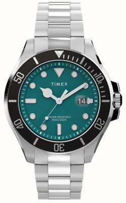 Timex Harborside Coast (43 mm) mostrador verde / pulseira em aço inoxidável TW2V91900