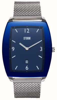 STORM Mostrador azul zyone masculino (38 mm) / pulseira de malha de aço inoxidável 47527/B