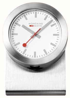 Mondaine Relógio magnético Sbb (50 mm) mostrador branco / caixa de alumínio prateado A660.30318.82SBV