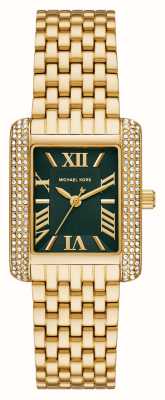 Michael Kors Mostrador verde esmeril feminino (33 mm) / pulseira em aço inoxidável dourado MK4742