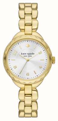 Kate Spade Morningside (34 mm) mostrador prateado / pulseira em aço inoxidável dourado KSW1735