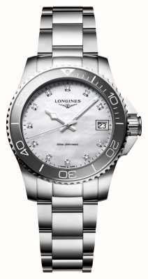 LONGINES Mostrador de diamante em madrepérola Hydroconquest de quartzo (32 mm) / pulseira em aço inoxidável L33704876