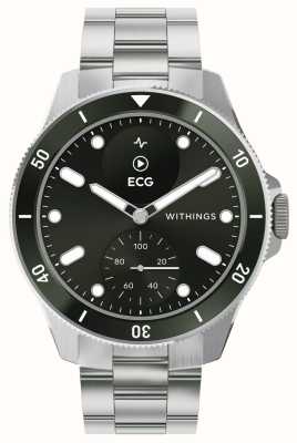 Withings Scanwatch nova - smartwatch híbrido clinicamente validado (42 mm) mostrador híbrido verde / aço inoxidável HWA10-MODEL 8-ALL-INT