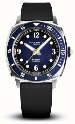Duckworth Prestex Belmont masculino (42 mm) mostrador azul / pulseira de borracha preta D328-03-AR