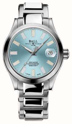Ball Watch Company Cronômetro Engineer iii marvelight (36 mm) mostrador azul claro, tubos arco-íris / pulseira de aço inoxidável NL9616C-S1C-IBER