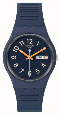 Swatch Linhas da moda à noite (34 mm) mostrador azul / pulseira de silicone azul SO28I700