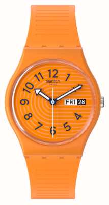 Swatch Linhas modernas em mostrador laranja sienna (34 mm) / pulseira de silicone laranja SO28O703