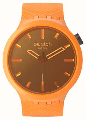 Swatch Pulseira de silicone laranja esmagadora (47 mm) laranja marrom / laranja SB05O102