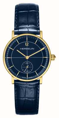 Herbelin Inspiração feminina (32 mm) mostrador azul / pulseira de couro azul 10647P15