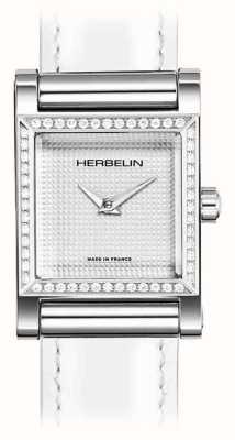 Herbelin Caixa do relógio Antarès - mostrador branco / caixa em aço inoxidável com diamantes - somente caixa H17144AP52Y02