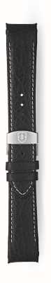 Elliot Brown Pulseira implantável com costura branca em couro preto granulado, apenas pulseira de 22 mm STR-L17