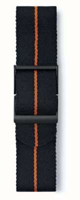 Elliot Brown Correia preta com faixa laranja comprimento padrão apenas pulseira de 22 mm STR-N17