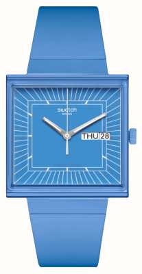 Swatch E se... céu? (41,8 mm) mostrador azul / pulseira azul de origem biológica SO34S700