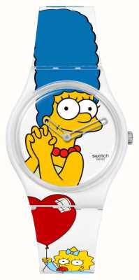 Swatch X os simpsons melhor. mãe. sempre. (34 mm) mostrador com impressão marge / pulseira de silicone com impressão dos Simpsons SO28Z116