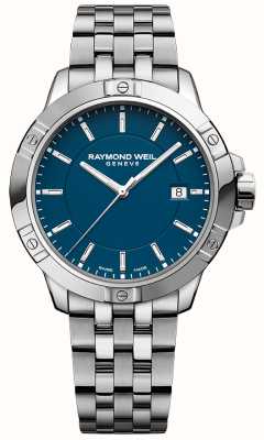 Raymond Weil Mostrador clássico tango quartzo (41 mm) azul / pulseira em aço inoxidável 8160-ST-50041