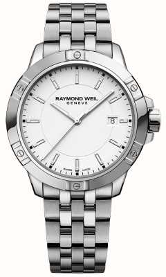 Raymond Weil Tango clássico quartzo (41 mm) mostrador branco / pulseira em aço inoxidável 8160-ST-30041