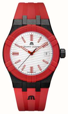 Maurice Lacroix Aikon quartzo #tide edição especial preto vermelho e branco (40 mm) mostrador branco / pulseira intercambiável AI2008-04010-400-J