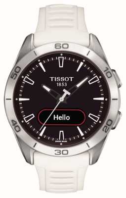 Tissot T-Touch Connect sport (43,75 mm) mostrador híbrido preto/pulseira de silicone branca T1534204705103