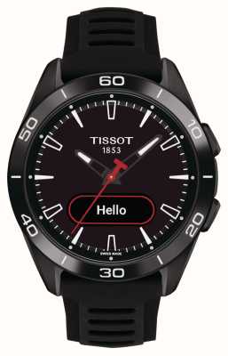 Tissot T-Touch Connect sport (43,75 mm) mostrador híbrido preto/pulseira de silicone preta T1534204705104