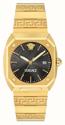 Versace Antares (41,5 mm) mostrador preto / pulseira em aço inoxidável dourado VE8F00424
