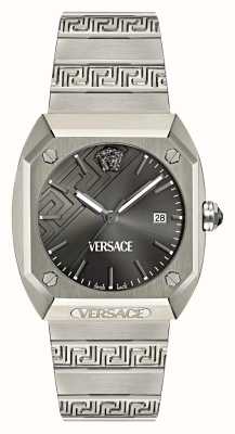 Versace Antares (41,5 mm) mostrador cinza / pulseira de titânio VE8F00524