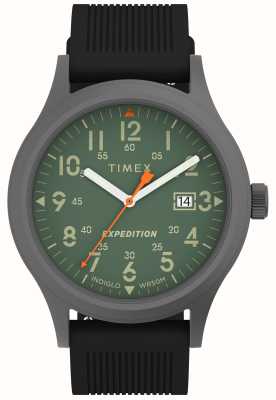 Timex Expedition Scout (40 mm) mostrador verde / pulseira de borracha preta TW4B30200