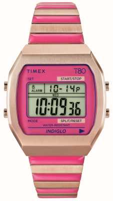 Timex Mostrador digital 'timex 80' (36 mm) / pulseira expansível rosa TW2W41600
