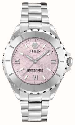 Philipp Plein Mostrador com logotipo rosa Plein Heaven (38 mm) / pulseira em aço inoxidável PWPOA0324