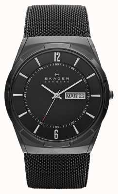 Skagen Relógio masculino melbye titânio preto banhado a íon com mostrador preto SKW6006