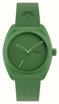 Adidas Projeto três (42 mm) mostrador verde / pulseira de bioresina verde AOST24053