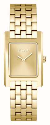 BOSS Mostrador feminino lucy (22 mm) dourado/pulseira em aço inoxidável dourado 1502744