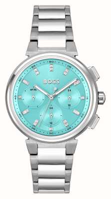 BOSS Mostrador azul feminino (38 mm) / pulseira de aço inoxidável 1502763