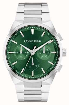 Calvin Klein Distinção masculina (44 mm) mostrador verde/pulseira em aço inoxidável 25200441