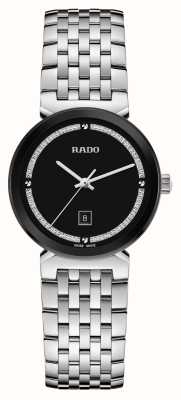 RADO Mostrador preto de quartzo Florence (30 mm) / pulseira de aço inoxidável R48913163