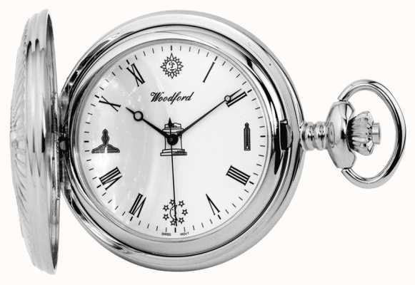 Woodford Relógio de bolso maçônico de aço inoxidável 1227