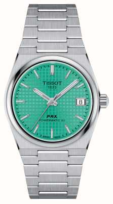 Tissot Prx powermatic 80 (35mm) mostrador verde / pulseira de aço inoxidável T1372071109101