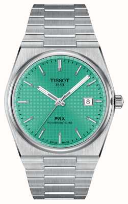 Tissot Prx powermatic 80 (40mm) mostrador verde / pulseira de aço inoxidável T1374071109101