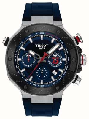 Tissot T-race motogp™ cronógrafo automático 2024 edição limitada (45 mm) mostrador azul / pulseira de silicone azul T1414272704100
